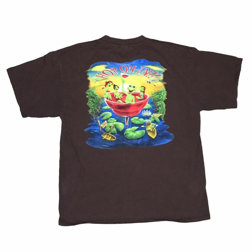 Y2K Brown Restaurant Frog T-Shirt